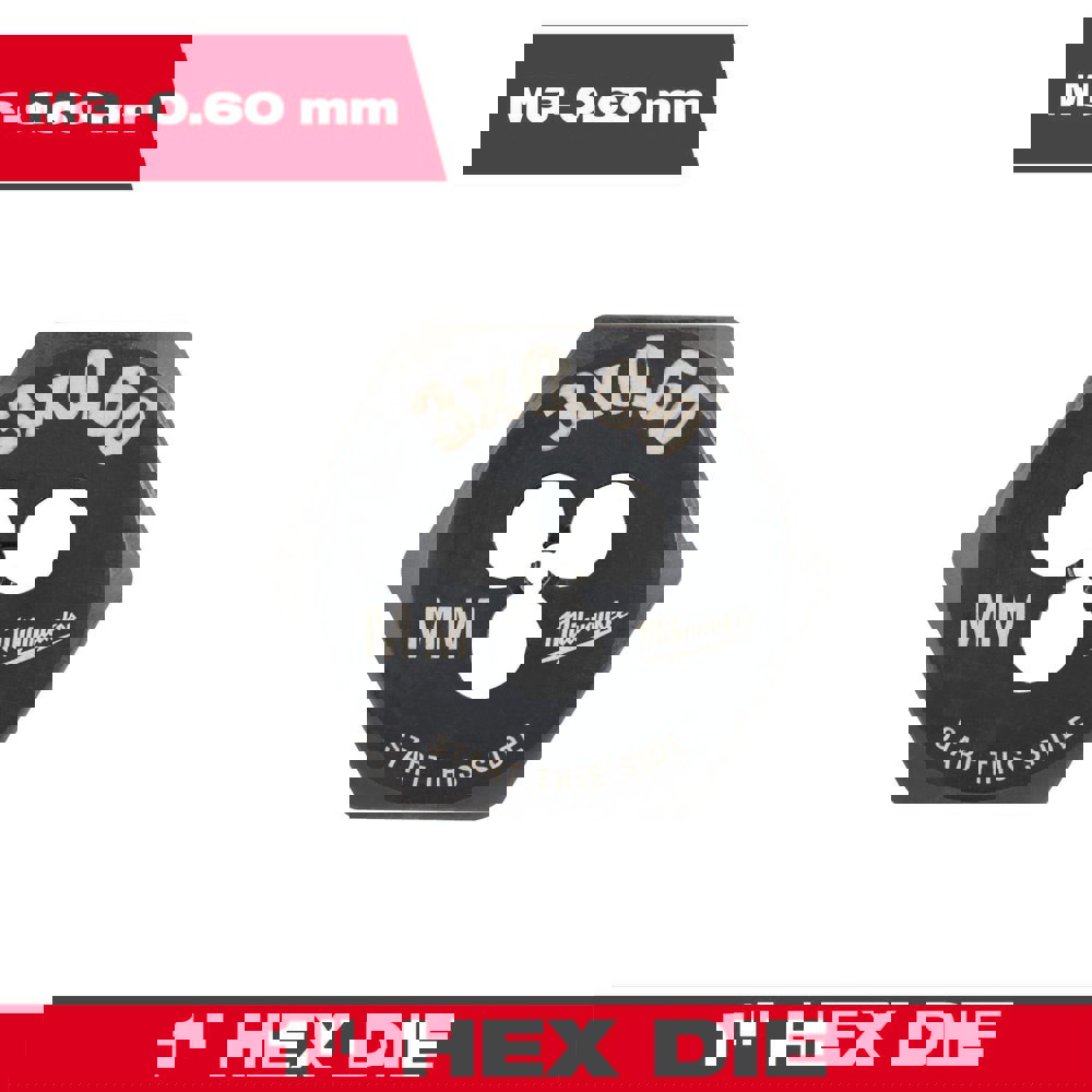 Hex Rethreading Dies; Thread Size (mm): M3x0.6 ; Material: Carbon Steel ; Thread Direction: Right Hand ; Thread Standard: Metric Fine ; Series: Hex-LOK ; Hex Size (Decimal Inch): 1.0000